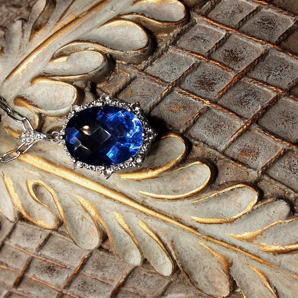 925 Genuine Color Change Fluorite and White Topaz.  FIRM. - Picture 4 of 14